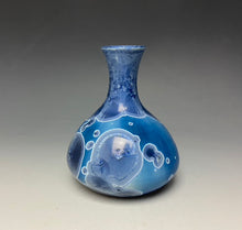 Load image into Gallery viewer, Crystalline Glazed Mini Vase in Atlantic Storm Blue
