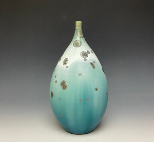 Wintergreen Crystalline Glazed Teardrop Vase