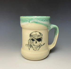 Pirate Skull Mug- Bermuda Green