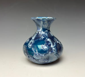 Crystalline Glazed Mini Vase in Atlantic Storm Blue 6
