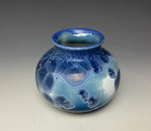 Load image into Gallery viewer, Crystalline Glazed Mini Vase in Atlantic Storm Blue
