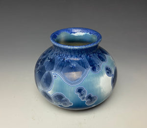 Crystalline Glazed Mini Vase in Atlantic Storm Blue