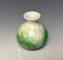 Load image into Gallery viewer, Crystalline Mini Vase in Ivory and Green
