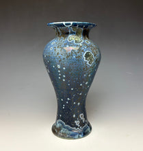 Load image into Gallery viewer, Cobalt Galaxy Crystalline Glazed Vase 7
