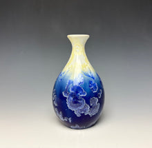 Load image into Gallery viewer, Crystalline Vase in Ivory and Blue
