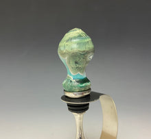 Load image into Gallery viewer, Crystalline Glazed Bottle Stopper- Emerald Green #2
