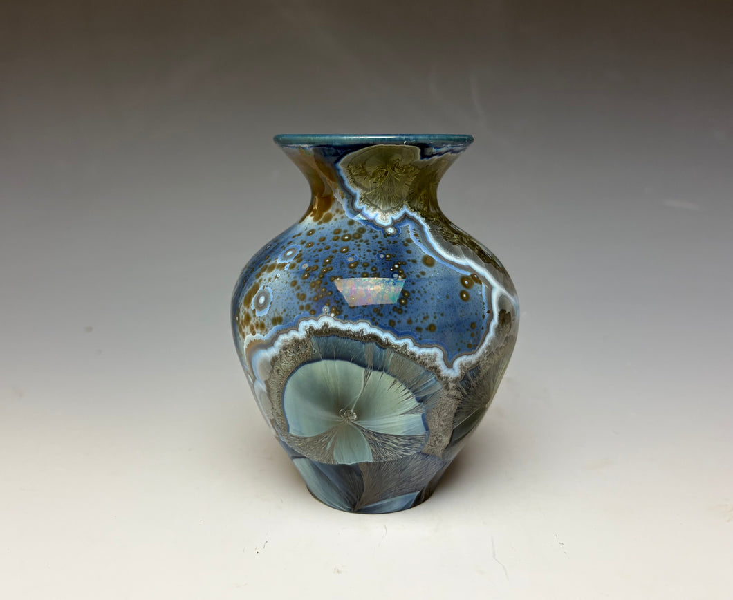 Cobalt Galaxy Crystalline Glazed Mini Vase 4