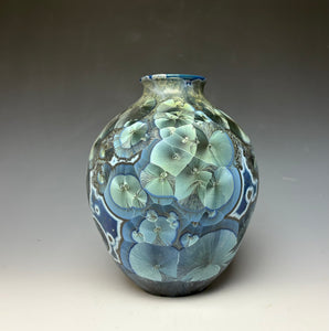 Cobalt Galaxy Crystalline Glazed Vase