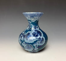 Load image into Gallery viewer, Crystalline Glazed Mini Vase in Atlantic Storm Blue 2
