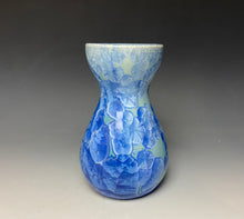 Load image into Gallery viewer, Teal Blue Crystalline Glazed Bulb Vase #3
