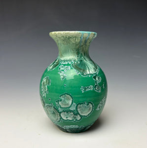 Emerald Green Crystalline Glazed Mini Vase 3
