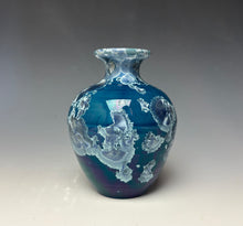 Load image into Gallery viewer, Crystalline Glazed Mini Vase in Atlantic Storm Blue
