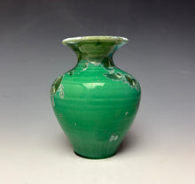 Load image into Gallery viewer, Emerald Green &amp; Silver Crystalline Glazed Mini Vase #2
