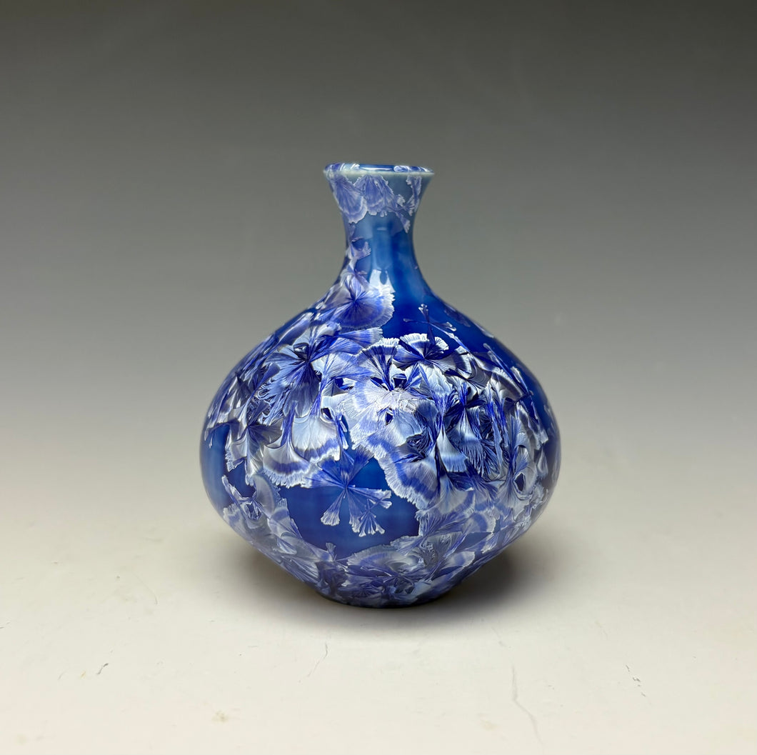 Winter Sky Blue Crystalline Glazed Mini Vase #3