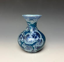 Load image into Gallery viewer, Crystalline Glazed Mini Vase in Atlantic Storm Blue 2
