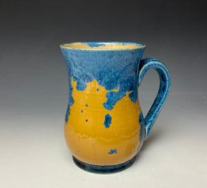 Crystalline Glazed Mug 18 oz - Blue and Orange #1