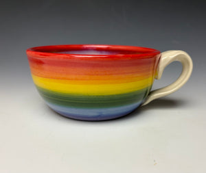 Rainbow Soup Mug - Red Rim