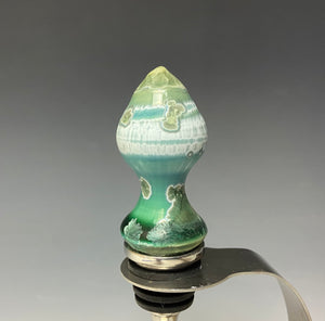 Crystalline Glazed Bottle Stopper- Emerald Green #1