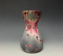 Load image into Gallery viewer, Ruby and White Glazed Bulb Vase
