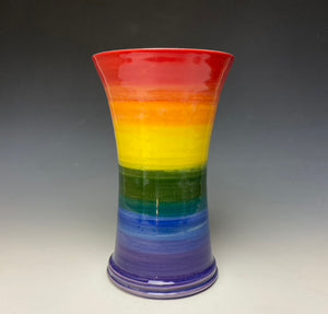 Rainbow Vase - Red Top