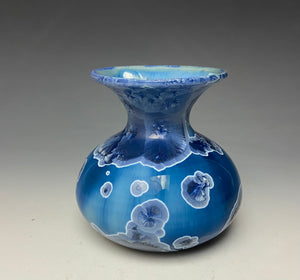 Crystalline Glazed Mini Vase in Atlantic Storm Blue 2