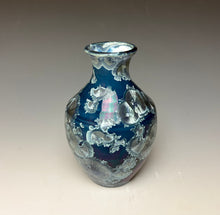 Load image into Gallery viewer, Crystalline Glazed Mini Vase in Atlantic Storm Blue
