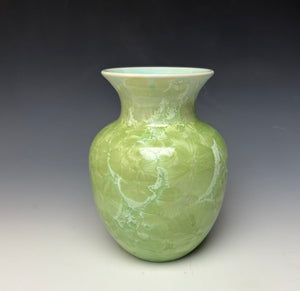 Crystalline Glazed Vase - Mint Green