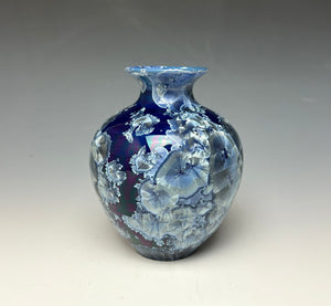 Winter Sky Blue Crystalline Glazed Mini Vase #3
