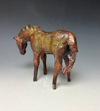 Load image into Gallery viewer, Copper Satin Raku Horse 877
