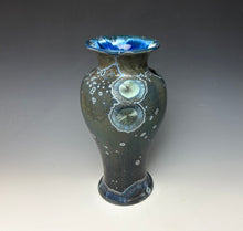 Load image into Gallery viewer, Cobalt Galaxy Crystalline Glazed Vase 14
