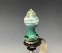 Load image into Gallery viewer, Crystalline Glazed Bottle Stopper- Emerald Green #1
