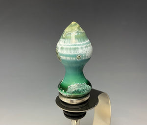 Crystalline Glazed Bottle Stopper- Emerald Green #1