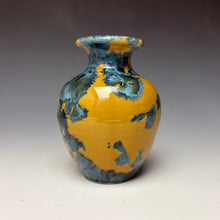 Load image into Gallery viewer, Blue and Orange Crystalline Mini Vase 3
