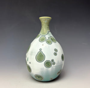 Wintergreen Crystalline Glazed Teardrop Mini Vase