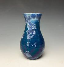 Load image into Gallery viewer, Crystalline Glazed Mini Vase in Atlantic Storm Blue 4
