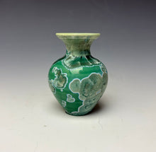 Load image into Gallery viewer, Emerald Green &amp; Silver Crystalline Glazed Mini Vase #2
