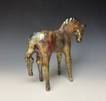 Load image into Gallery viewer, Copper Satin Raku Horse 878
