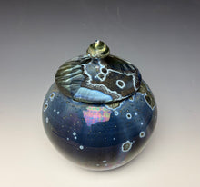 Load image into Gallery viewer, Cobalt Galaxy Crystalline Glazed Jar
