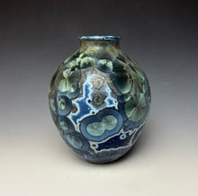 Load image into Gallery viewer, Cobalt Galaxy Crystalline Glazed Vase
