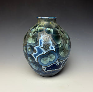 Cobalt Galaxy Crystalline Glazed Vase