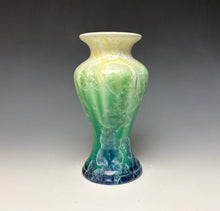 Load image into Gallery viewer, Crystalline Vase in Ivory, Green and Blue

