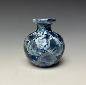 Crystalline Glazed Mini Vase in Atlantic Storm Blue 3