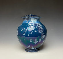 Load image into Gallery viewer, Crystalline Glazed Jar in Atlantic Storm Blue #2

