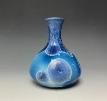 Load image into Gallery viewer, Crystalline Glazed Mini Vase in Atlantic Storm Blue
