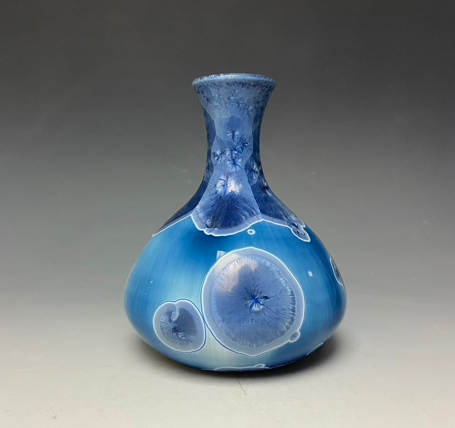 Crystalline Glazed Mini Vase in Atlantic Storm Blue