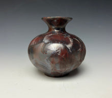 Load image into Gallery viewer, Cobalt &amp; Ruby Galaxy Crystalline Glazed Mini Vase
