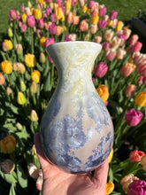 Load image into Gallery viewer, Crystalline Vase in Ivory and Periwinkle

