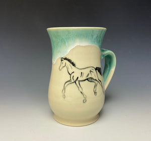 Trotting Foal Mug- Seafoam Green