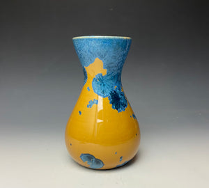 Blue and Orange Crystalline Glazed Vase