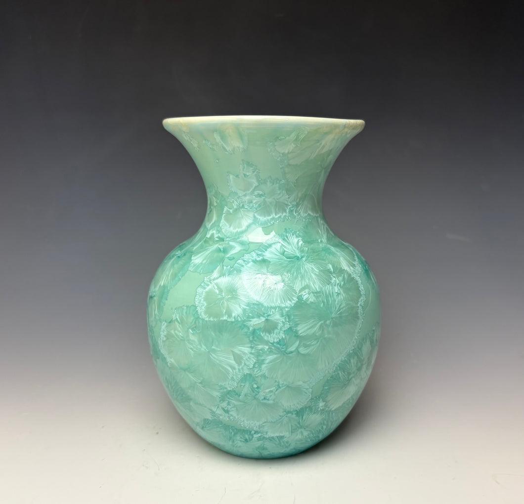 Light Green Crystalline Glazed Vase #1